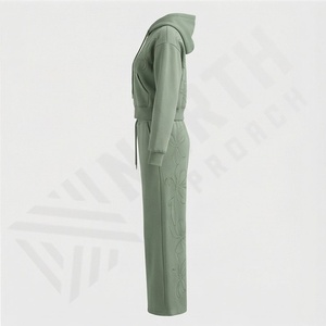 Ensemble de survêtement pour homme en deux pièces avec logo personnalisé, vente en gros, décoré de strass, sweat à capuche avec cordon de serrage, jogging, ensemble décontracté brillant pour l'hiver - Product Image 3