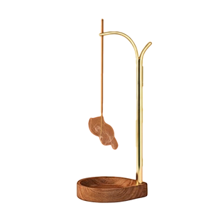 Stylish Wooden <b>Incense</b> <b>Holder</b> with Ash Catcher Natural Color Round Shape Ramadan EID Home Fragrance <b>Incense</b> <b>Stick</b> <b>Holder</b> - Product Image 5