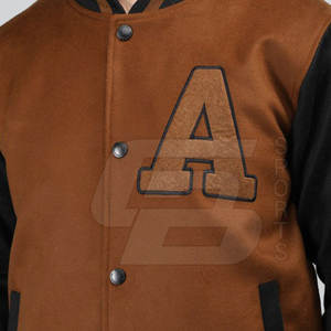 2024 meilleur Design personnalisé haute qualité Polyester hommes veste d'hiver col montant Street Wear Letterman Style en gros - Product Image 3