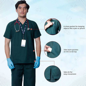 2025 Friendly Budget Multi Pocket Clinic Doctor Scrub Suit Venta al por mayor Farmacia Ropa DE TRABAJO Médico Scrub Suit OEM con servicio - Product Image 2