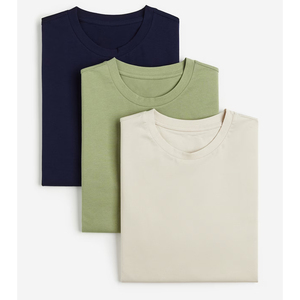 Camiseta Básica de Manga Corta para Hombre, Cuello Redondo, Corte Regular, 100% Algodón, Estilo Casual Elegante, Lisa, para Uso Diario, al por Mayor - Product Image 2