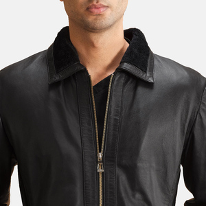 Veste en cuir classique pour homme, en cuir véritable durable, imperméable, respirant, écologique, avec logo personnalisable sur le devant - Product Image 4