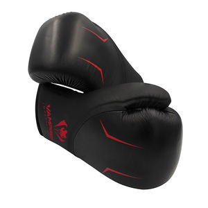 VI noir Simple Design adulte boxe MMA gants d'entraînement 8oz-16oz PU cuir résistant à la déchirure pour l'entraînement en plein air réel - Product Image 1