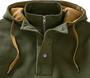 Sweat à capuche tricoté en coton 180GSM unisexe avec fermeture éclair incurvée personnalisée brodée Hip Hop pull surdimensionné décontracté pour hommes sweatshirts décontractés - Product Image 3
