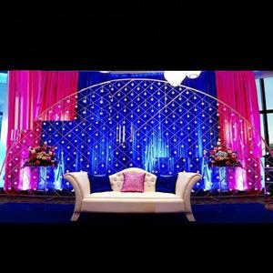 Soporte de vela de metal semirredondo para boda, paredes de velas más bonitas para escenarios de boda, pared trasera de vela de escenario de aspecto real - Product Image 1