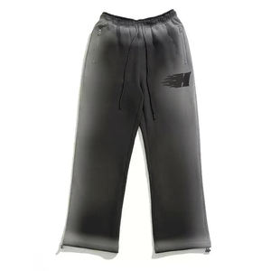 Nuevo diseño de estilo vintage, conjunto de pantalones de chándal estampados, sudaderas con capucha de punto trenzado lavado para hombres - Product Image 6