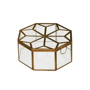 Belle conception florale en métal petite boîte à bijoux organisateur transparent bagues faites à la main boucles d'oreilles colliers bracelets objets de collection - Product Image 4