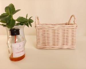 Set Of 3 Pink <b>Wicker</b> Storage <b>Baskets</b> <b>with</b> <b>Handles</b> Handmade Storage <b>Baskets</b> Natural Rattan Modern Multifunction Made in Viet Nam - Product Image 4