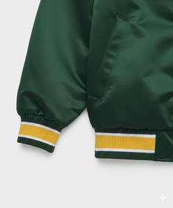 Veste universitaire unie en satin vert foncé, veste de baseball personnalisée en satin, fabricant de vestes bomber en gros, OEM, marque privée - Product Image 5