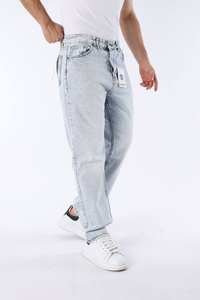 Pantalones vaqueros rectos vintage ajustados para hombre, pantalones casuales elásticos ecológicos, pantalones vaqueros de cintura media, ropa de calle, logotipo de moda - Product Image 2