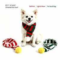 Noël Xmas Tricoté Écharpe Animal Chauffante Cou Chien Chat Fil Laine Uni Vêtements Animal Tour Cou Vêtement Fête Grossiste