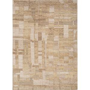 พรมขนสัตว์ถักมือขนาดใหญ่ลายเรขาคณิตสีเบจและสีน้ำตาลสำหรับตกแต่งห้องนั่งเล่นและทางเดิน - Reb-1490 - Product Image 1