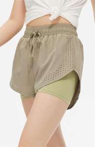 New High Quality <b>Women's</b> 2 in 1 Athletic Running Fitness Biker Summer Blank Plain Gym <b>Shorts</b> <b>Shorts</b> <b>Women</b> Sports <b>Yoga</b> <b>Shorts</b> - Product Image 4