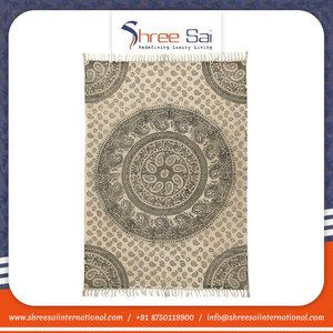Qualité supérieure Logo personnalisé Tapis imprimés en coton brodé Fabricant indien de gros pour le bureau et le salon - Product Image 3