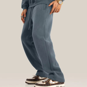 Pantalones de pierna recta con logotipo personalizado Pantalones de invierno para hombre de pista en blanco Pantalones casuales de hombre de alta calidad Joggers de lana de algodón - Product Image 1