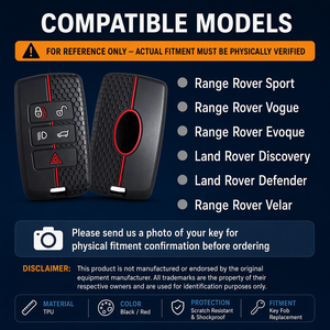 Funda Protectora de Goma Suave para Llaves Compatible con Jaguar XE XF XJ F-PACE F-TYPE Land <span class=keywords><strong>Rover</strong></span> Velar de 5 Botones con Diseño de Panal de Abeja - Product Image 5