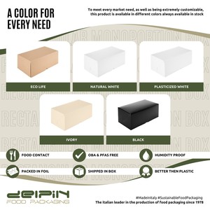 Made Italy Eco-Friendly Recyclable Disposable Rectangular Kraft Paper Slotted <b>Box</b> for Food-Safe Packaging Storage Customizable - Product Image 3