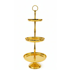 Soporte para Pastel Rectangular de Aluminio Martillado de 2 Niveles, Ecológico, de la Marca White Royals, Plato Decorativo de Metal para Servir Cupcakes y Postres - Product Image 4