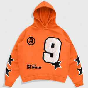 เสื้อมีฮู้ดผ้าฟลีซโอเวอร์ไซส์ของผู้ชายผ้าคอตตอน100% ทันสมัยเสื้อครอปพิมพ์ลายตัวอักษรสั่งตัด3D ปักไหล่ได้สำหรับฤดูหนาว - Product Image 1