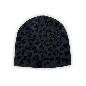 Bajo MOQ logotipo personalizado estampado de leopardo Beanie Hat venta al por mayor Jacquard de punto de invierno Beanie Cap Gorros con satén - Product Image 4