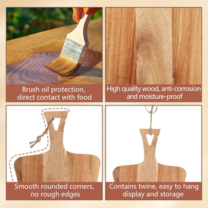 Juego de 2 tamaños diferentes, accesorios de artículos para el hogar y la cocina de forma personalizada, tablas cortadoras de madera para proveedores mayoristas - Product Image 4