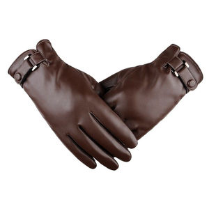 Gants de sécurité en cuir pour hommes, écran tactile, décontractés, hiver, coupe-vent, écologiques, chauds, design élégant et tendance - Product Image 1