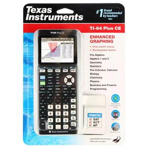 Calculadora Científica Gráfica Mejorada TI-84 PLUS CE de Texas Instruments, Nueva y Original, con Batería, Función de Calendario y Carcasa de Plástico - Product Image 1