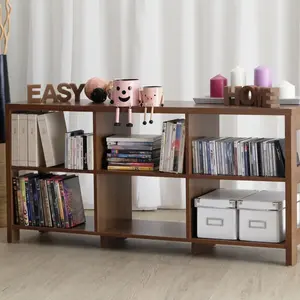 Mueble de TV abierto independiente de 6 unidades, estanterías de madera, estante organizador de almacenamiento - Product Image 2