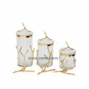 Organizador de almacenamiento de cocina para el hogar de decoración vintage botes de mármol y vidrio hechos a mano grandes redondos de calidad superior para proveedores - Product Image 2