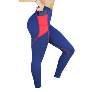 Wholesale Custom Casual High Waisted <b>Knee</b>-<b>Length</b> Yoga Pants <b>Leggings</b> Women Soft Polyester Gym Fitness Pocket Quick Dry cheap - Product Image 1