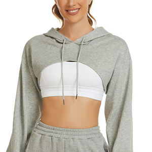 Sweat-shirts courts pour femmes au design unique, en gros, de haute qualité, vêtements de rue, sweat-shirt court pour femmes, décontracté, 2026 - Product Image 1