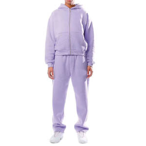 New Men's Custom Logo Outerwear Sets Full Customization Oversized Tracksuits Jacket Pants Wholesale Blank <b>Knitted</b> Set - Product Image 1