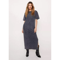 Robe T-shirt longue ample pour femme avec patchs, respirante, séchage rapide et anti-boulochage