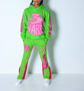 Conjunto de Sudadera con Capucha y Pantalones Deportivos Gruesos para Hombre al por Mayor, Pantalones Acampanados, Sudadera sin Dobladillo, Logotipo Personalizado - Product Image 5