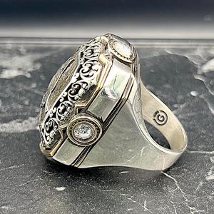Anillo Otomano Tura Plateado Hecho a Mano para Hombre con Signo Otomano Grabado, Joyería Distintiva, Regalo Cultural Coleccionable Único - Product Image 4