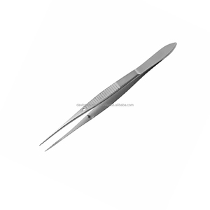 Pinzas de Iris Graefe, 4 pulgadas (10cm), puntas serradas STR, 1x2 dientes - Product Image 1