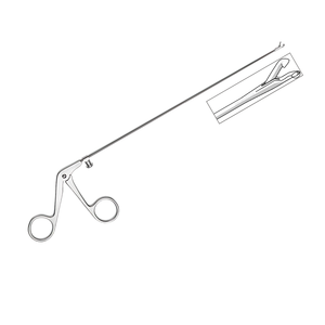 Pince à forceps manuelle incurvée gauche de 4 mm |   Mâchoires bombées rondes de 2 mm et 4 mm |   Instrument chirurgical tubulaire conique de 9 pouces - Product Image 1