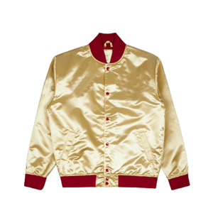 Chaqueta Bomber de satén de talla grande para hombre de la mejor calidad, moda de invierno con cuello levantado, logotipo frontal revestido personalizado, ¡Nueva y barata! - Product Image 4