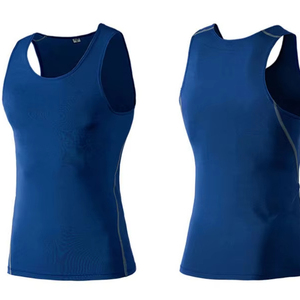 Camiseta informal sin mangas de punto transpirable de verano para hombre, Media camiseta sin mangas apta para correr y entrenar - Product Image 1