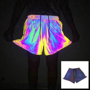 ชุดออกกำลังกายขาสั้นสะท้อนแสงสีรุ้งสำหรับผู้หญิงชุดออกกำลังกายพร้อมเชือกผูกสำหรับเล่นโยคะกลางแจ้งฤดูร้อน - Product Image 1