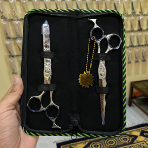 Damas Designs 440c Ciseaux de coiffure en acier inoxydable Design de mode Beauté Ciseaux de cheveux de barbier avec pointe de lame tranchante - Product Image 1