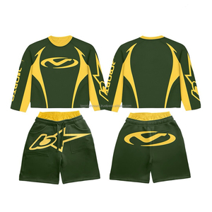 Ensemble court 2 pièces tendance pour femme 2026 – Tenue décontractée et sportive en coton 100 % respirant et écologique, coupe régulière, couleur unie - Product Image 2