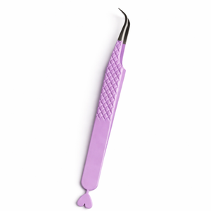 Pince à cils rose à prise facile, pointe incurvée, outil d'extension de cils volume, outil d'isolation de précision pour cils - Product Image 1
