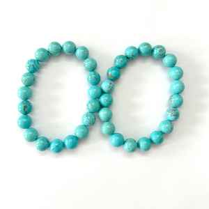 Pulsera de turquesa para mujeres y hombres, pulsera para regalo, pulsera de piedra azul, pulsera de cuentas, regalo de negocios para Año Nuevo - Product Image 3