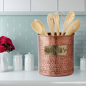 Luxury Metal Hammered Copper Finished Cutlery Holder for Restaurant Table Home Hotel - Product Image 4