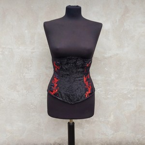 100% Premium Quality <b>Black</b> and red brocade <b>corset</b> For Women With Adjustable Shapewear under Bust <b>Corset</b> - Product Image 1