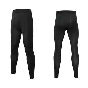 Pantalon de compression pour hommes du fabricant Spandex/Polyester pour la course et l'entraînement respirant léger noir blanc Leggings - Product Image 3