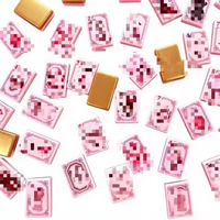 Ensemble de Mahjong Américain Doré Moderne de Luxe Léger - Matériel Acrylique Écologique Portable pour Quatre Joueurs - Divertissement par Jeu d'Échecs et de Cartes