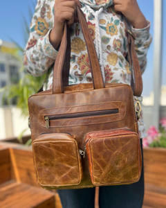 Bolso de mensajero de cuero auténtico hecho a mano, funda para ordenador portátil, archivador, bolsos de oficina, bolsos de hombro informales Unisex, novedad - Product Image 2