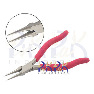 Alicates de punta de aguja de mandíbula lisa de 125mm, manijas de espuma mate de resorte para prensar pesca DIY, fabricación de joyas, artesanías, circlip articulado - Product Image 1